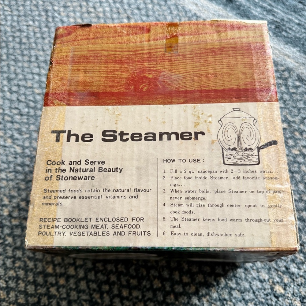 Vintage unused The Steamer Stoneware Cookware